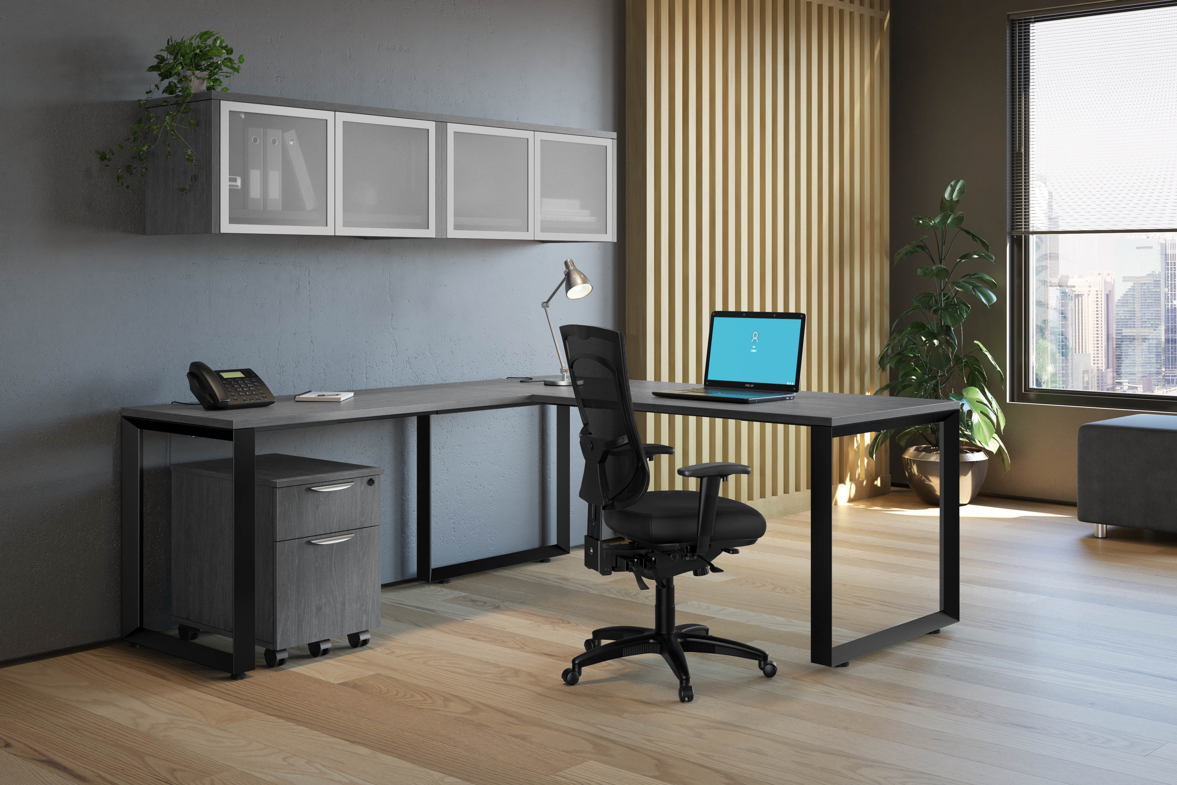 Modern ergonomic office workstation
