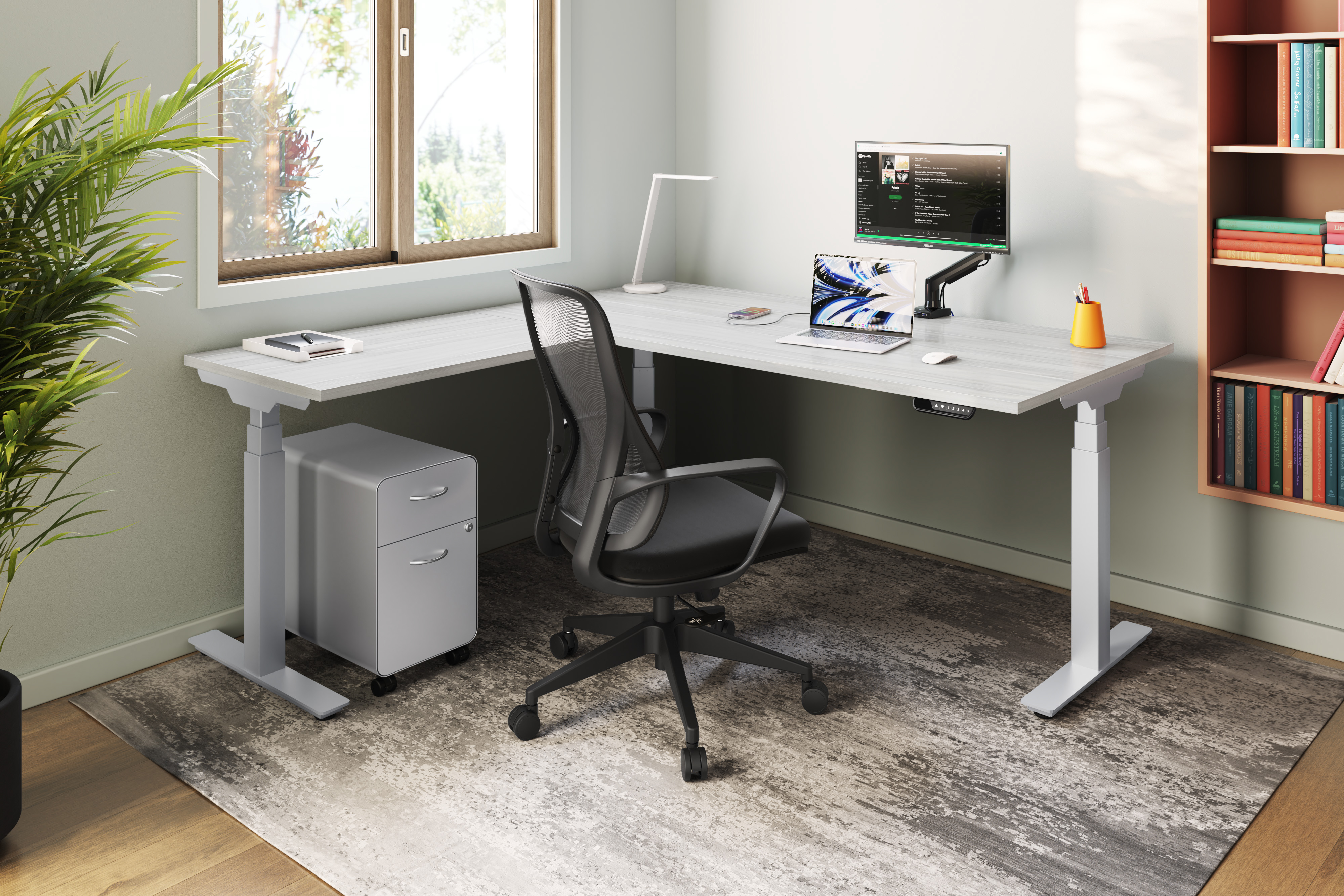 Enhance Standing L-Shaped Desk